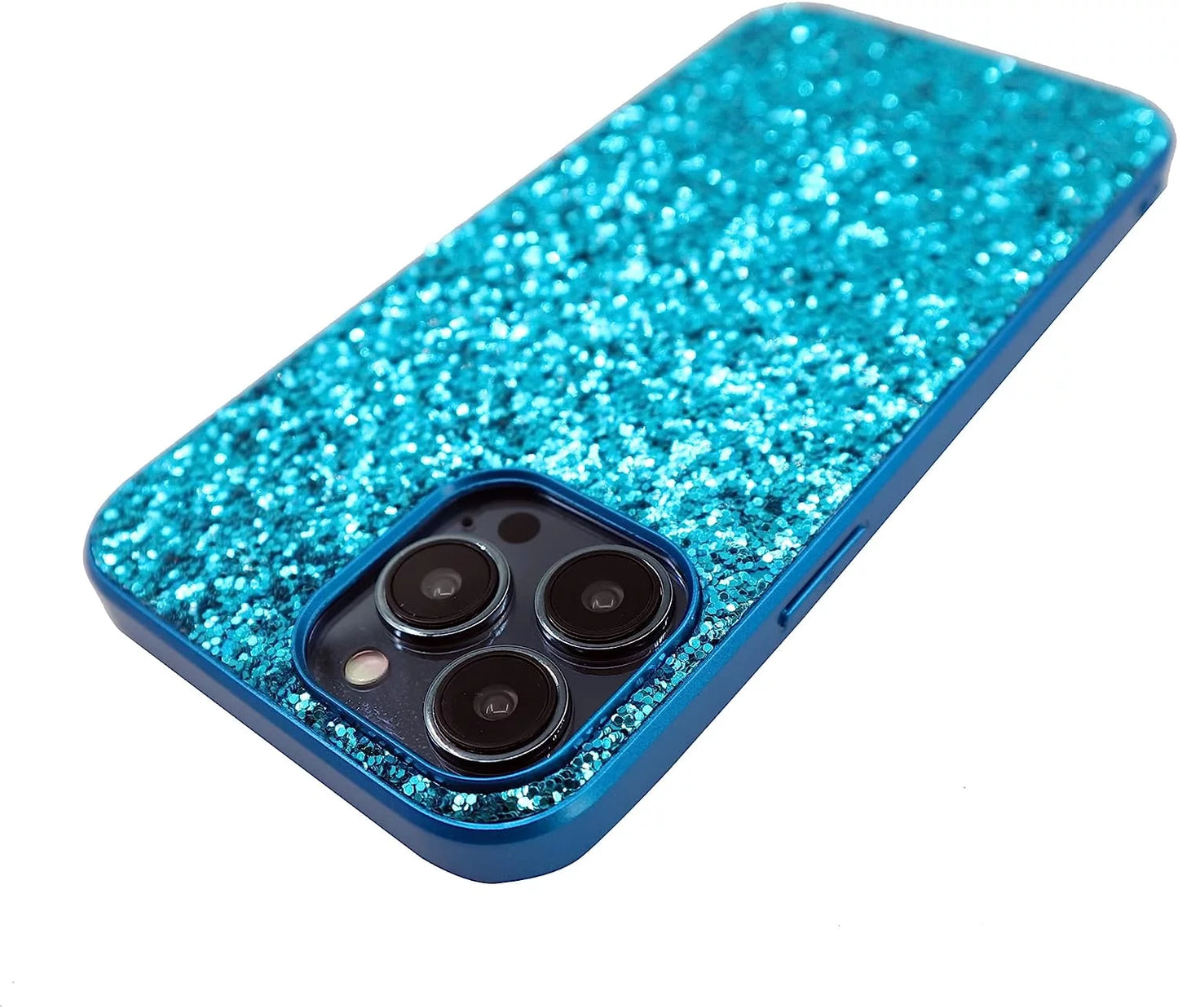 Compatible with Iphone Case,Crystal Diamond Glitter Bling Sparkly Soft Shockproof Cover for Women Girls Phone Case (Blue,Iphone 12 Pro)