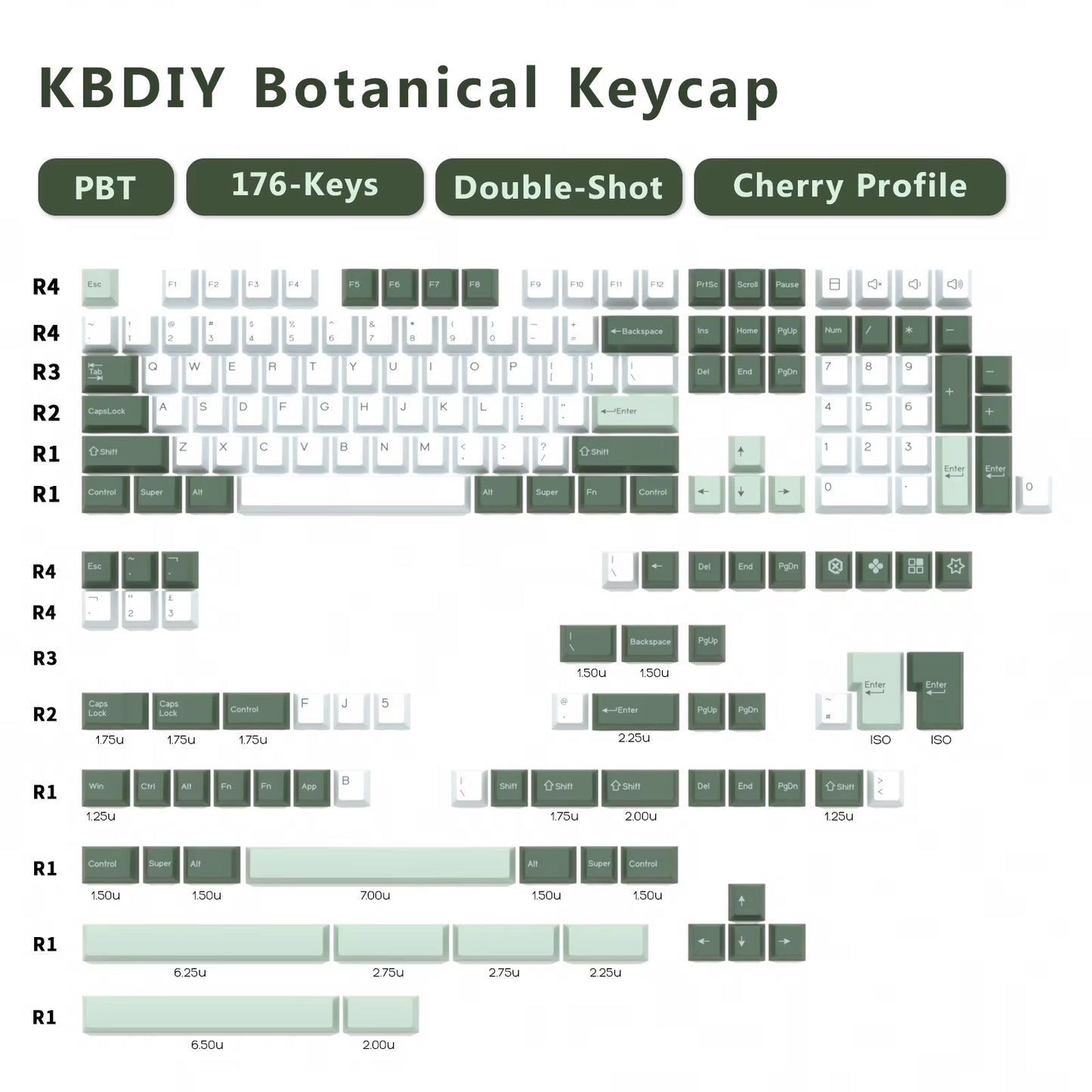 176 Keys/Set Cherry Profile PBT GMK Nautilus Keycaps Double Shot Blue for Mechanical Keyboard Keycap Custom ISO Keys 7U