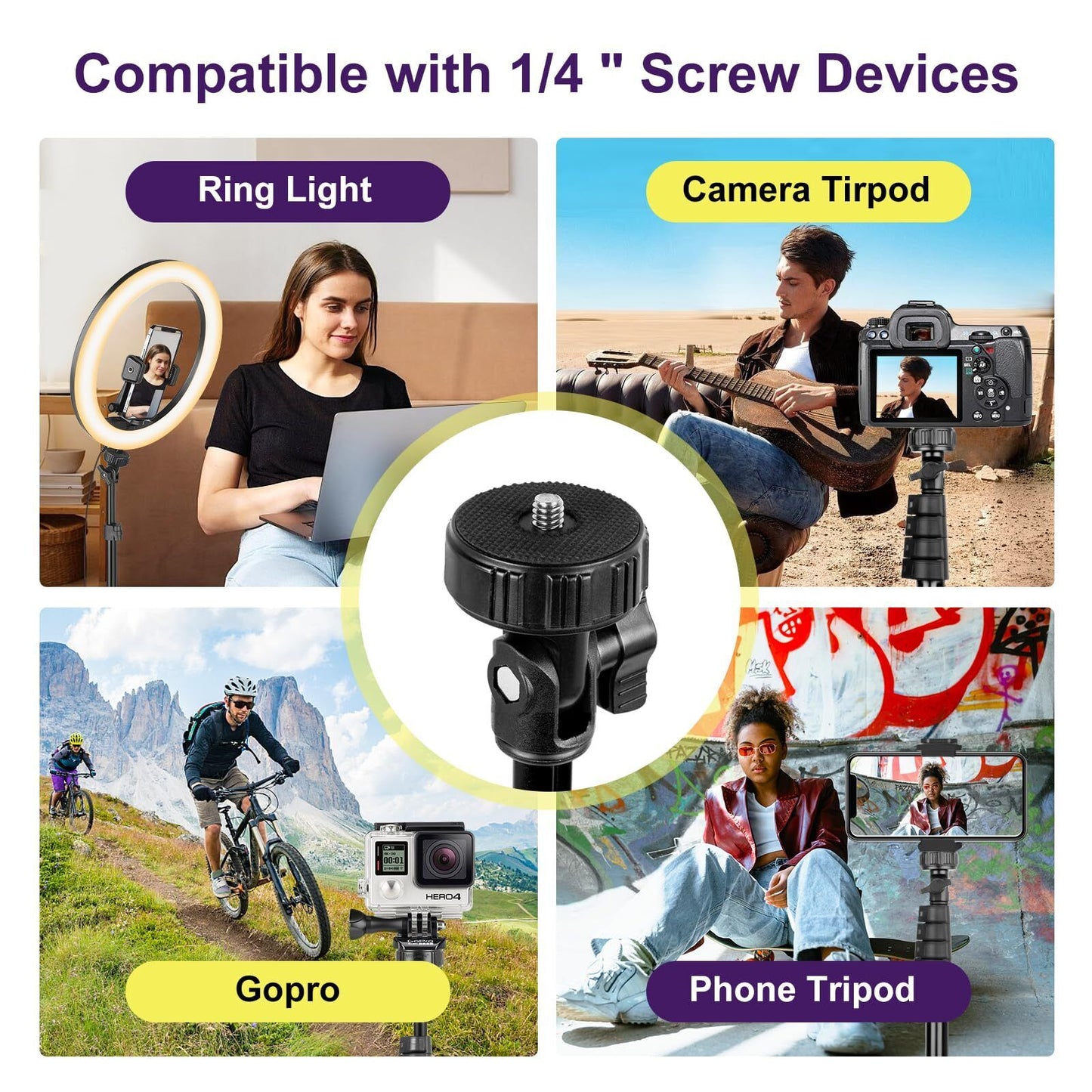 Tripie Profesional Para Telefono Celular Y Camara Tripod for Cellphones+Con