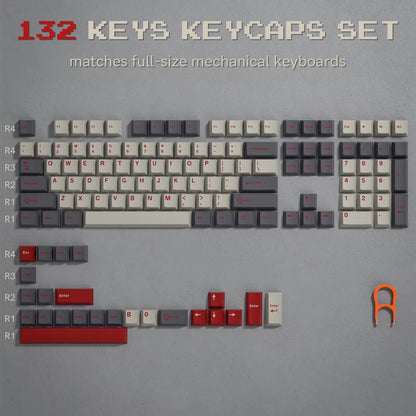 138 Keys Retro Brown Gray PBT Keycap Double Shot Cherry Profile Key Caps for Cherry MX Switches Mechanical Gamer Keyboard