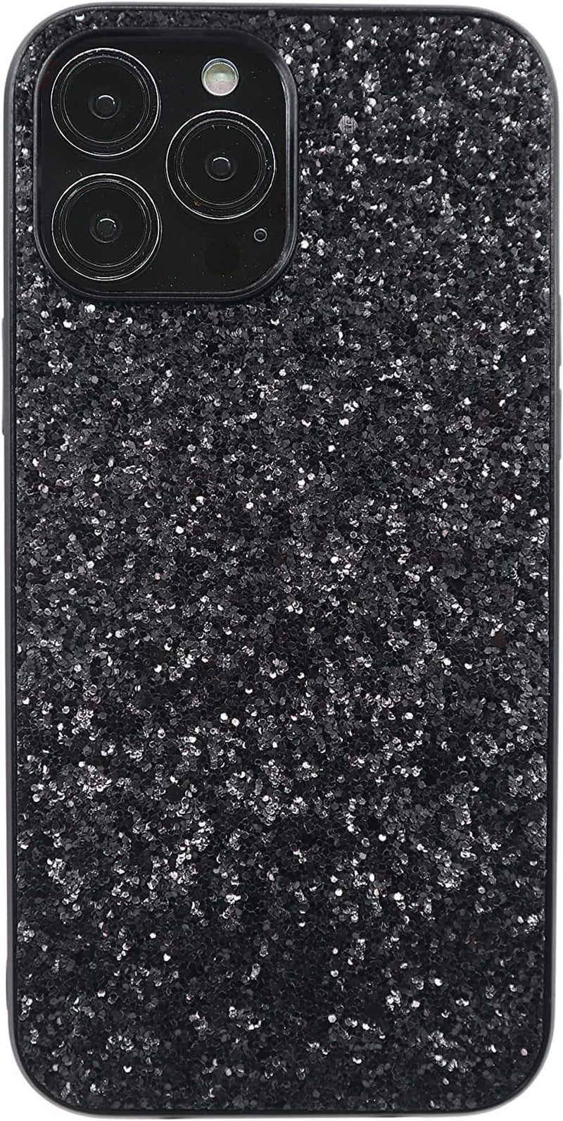 Compatible with Iphone Case,Crystal Diamond Glitter Bling Sparkly Soft Shockproof Cover for Women Girls Phone Case (Black,Iphone 12)