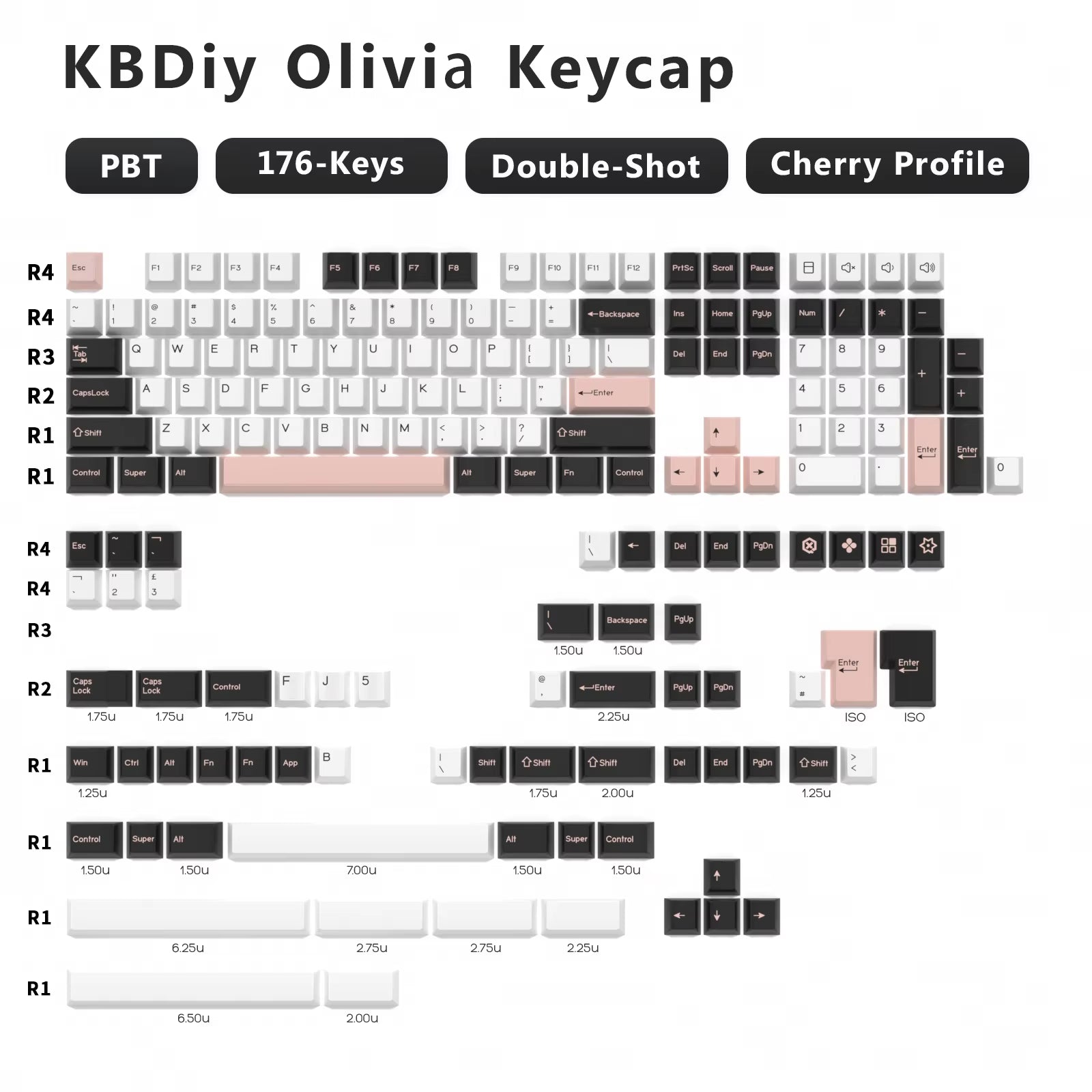 176 Keys/Set Cherry Profile PBT GMK Nautilus Keycaps Double Shot Blue for Mechanical Keyboard Keycap Custom ISO Keys 7U