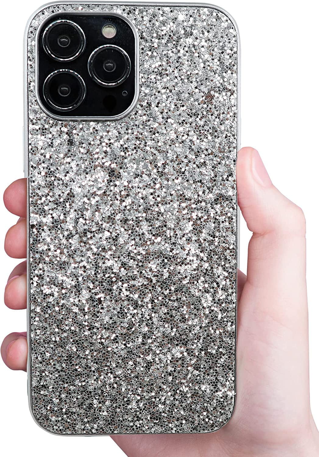 Compatible with Iphone Case,Crystal Diamond Glitter Bling Sparkly Soft Shockproof Cover for Women Girls Phone Case (Silver,Iphone 14 Pro Max)